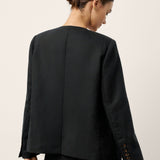 Linen-Lyocell Relaxed V-neck Tailored Blazer VERITY