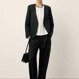 Linen-Lyocell Relaxed V-neck Tailored Blazer VERITY