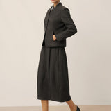 Linen Mandarin Collar Button-Up Shirt Jacket KIMBERLY
