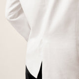 Linen Peak Lapel Crossover Blazer IRIS