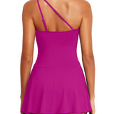 Maclair & Co. - Women One Piece Swim Dress One Shoulder Swimsuit with Skirt