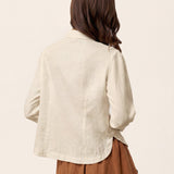100% Linen Small Collar Curved Hem Tailored Shirt AVELINE