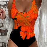 Lucy - Elegant One-Piece Swimsuit with Floral Print