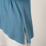 Wool-Blend Sweetheart Pleated Long Sleeve Top AMBER