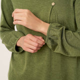 Wool Asymmetric Pleated Long Sleeve Top ARLETTE