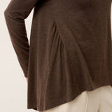 Wool Panelled Ruched Asymmetric Hem Top KALISTA
