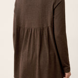 Wool Panelled Ruched Asymmetric Hem Top KALISTA