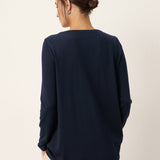 Wool Pleated Front Long Sleeve Top IVA