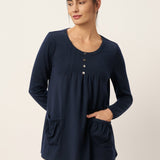 Wool Pleated Front Long Sleeve Top IVA