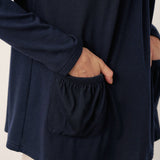Wool Pleated Front Long Sleeve Top IVA