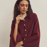 Merino Wool Multi-Cape With Button Scarf Shawl Stole Muffler Poncho