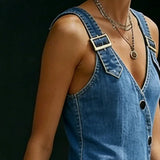 Vera - Long Denim Button Down Dress