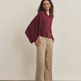 Merino Wool Multi-Cape With Button Scarf Shawl Stole Muffler Poncho