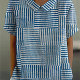 Amelia - Striped Pattern Blouse