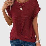 Isa - Elegant Blouse with Crew Neck
