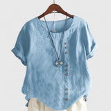 Elisavie - Comfortable Short Sleeve Blouse