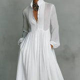 Christine - Flowing Button-Front Maxi Dress