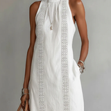 Christine - Sleeveless Lace Detail Midi Dress