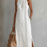 Christine - Sleeveless Lace Detail Midi Dress