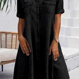 Patricia - Casual Denim Style Midi Dress