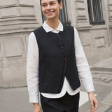 Linen-Lyocell Panel Layered Vest ODELIA